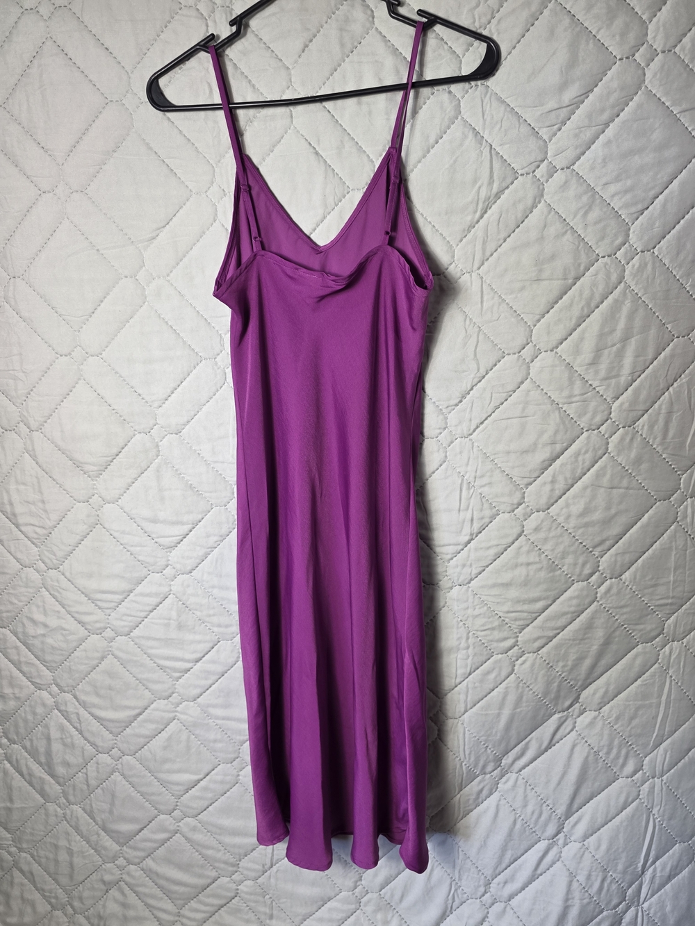A New Day Purple Maxi Slip Spaguetti Strap Dress Sz XS Satin - Picture 7 of 9